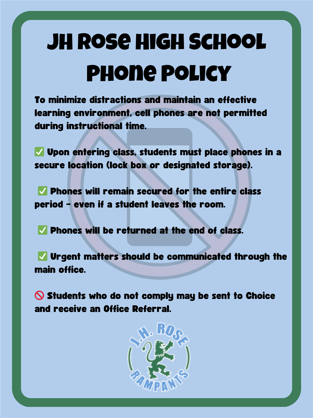  Cell Phone Policy